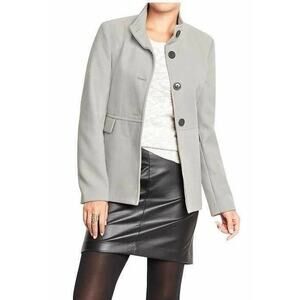 Old Navy Womens L Swing Coat Medium Gray Button Front Dressy Career Outdoor